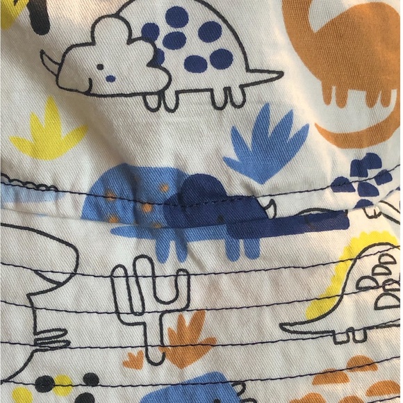 NWOT HANDMADE REVERSIBLE Childs bucket hat Dinosaur theme 19-20.5” circumference - Picture 5 of 7